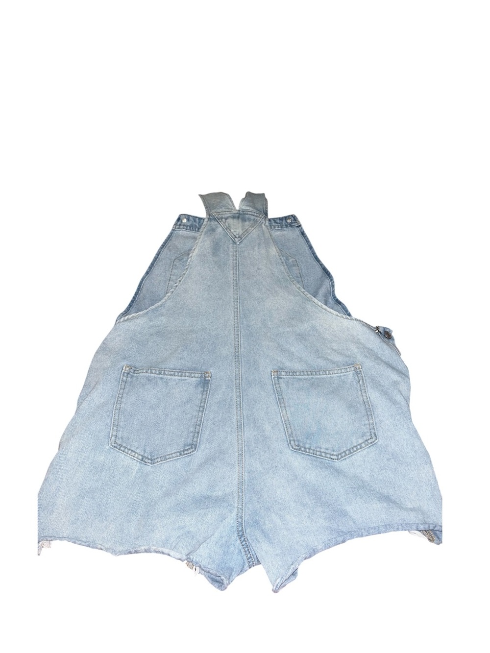 Light Wash Denim Short Overalls - Picture 2 of 2